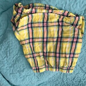 Jones New York Yellow and Pink Plaid Shorts